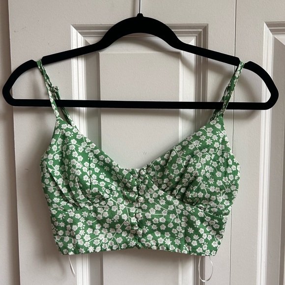 PRINCESS POLLY GREEN CROP TOP-0 - Picture 1 of 5